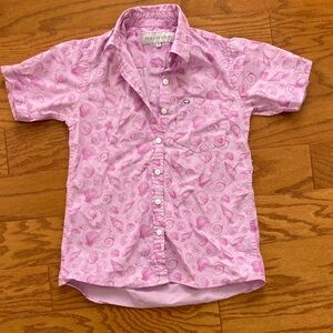 Pink Short Sleeve Button Up